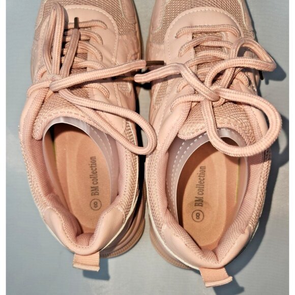 Women's pink sneakers lace up size 8 - Picture 6 of 14